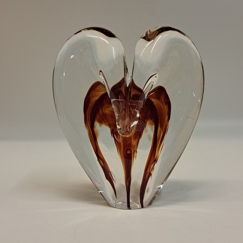 Click to view detail for DG-114 Blown Glass Heart Dark Red $112
